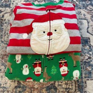 Carter's Red and Green Santa Pajama Set (Fleece)